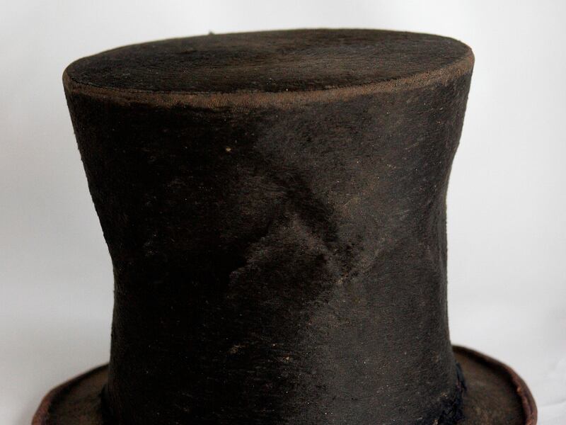 Abraham Lincoln’s iconic stovepipe hat is photographed at the Abraham Lincoln Presidential Library and Museum in Springfield, Ill.