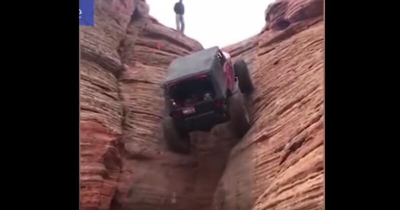 The Daily Mail recently featured a video of a 2006 Jeep climbing a rock wall in southern Utah.