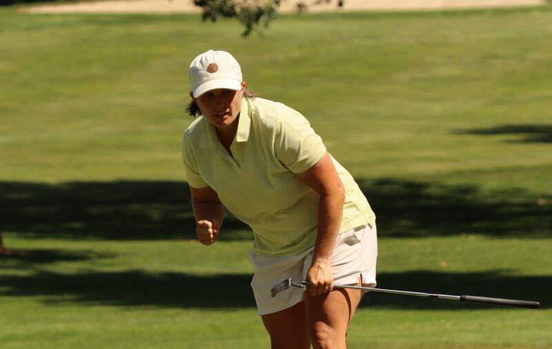 Kelsey Chugg pumps her fist