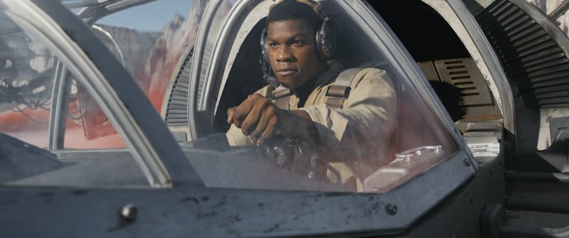 Finn (John Boyega) in “Star Wars: The Last Jedi.”