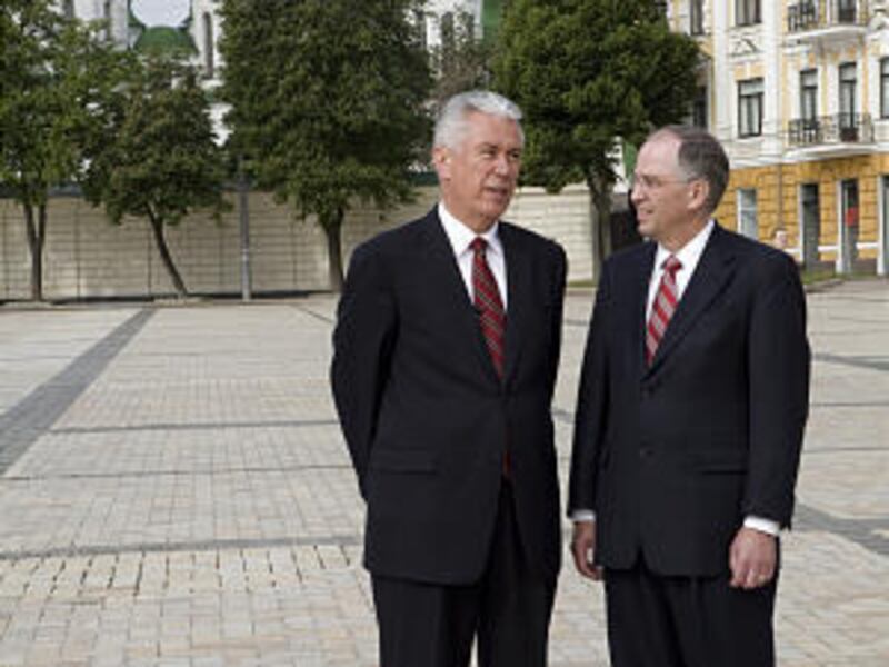 President Dieter F. Uchtdorf and Elder Neil L. Andersen of the LDS Church visit Ukraine.