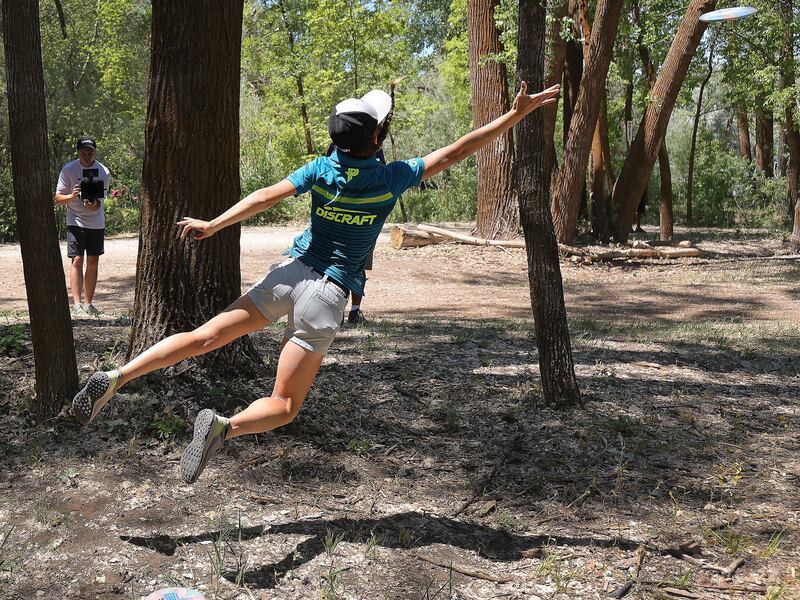 Paige Pierce competes in the Professional Disc Golf World Championships at Ogden’s Fort Buenaventura Park on Saturday, June 26, 2021.