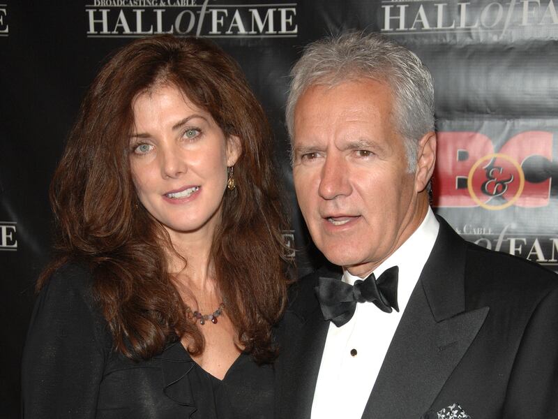 Alex Trebek and his wife, Jean Trebek, arrive at the 17th annual Broadcasting and Cable Hall of Fame awards in New York.
