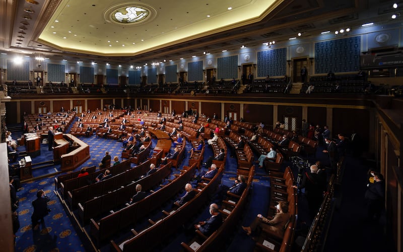 President Joe Biden speaks to a joint session of Congress, Wednesday, April 28, 2021, in the House Chamber at the U.S. Capitol in Washington.
