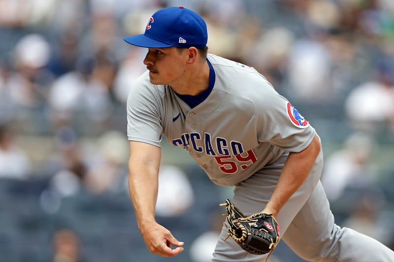 Chicago Cubs pitcher Michael Rucker pitches against the New York Yankees during the fifth inning of a game Saturday, July 8, 2023, in New York.