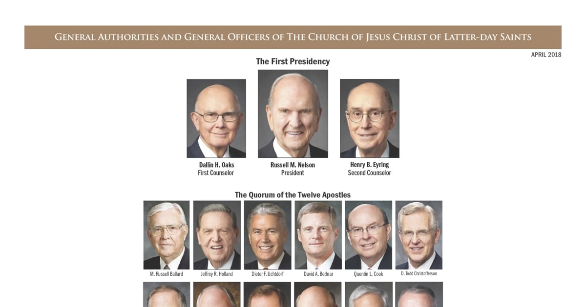 Recent LDS leadership changes reflected in updated 2018 General