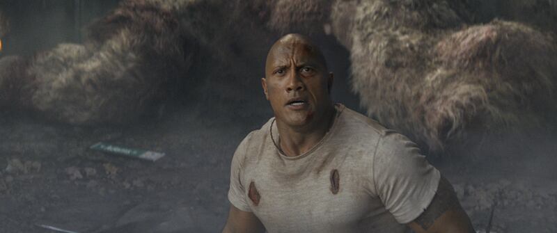 Dwayne Johnson as Davis Okoye in "Rampage."