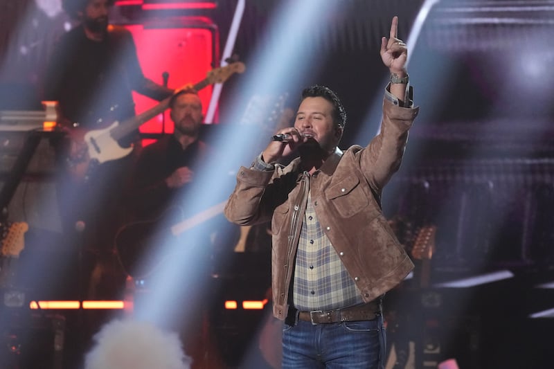 Luke Bryan performs during the season finale of “American Idol.”