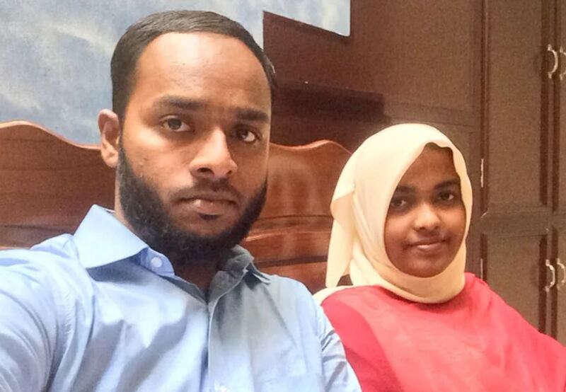 Hadiya, right, converted to Islam to marry Shafin Jahan. Their marriage has been the center of a large court case and referred to as “love jihad.”