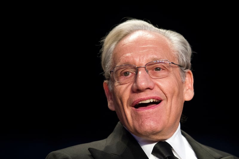 FILE - Journalist Bob Woodward sits at the head table during the White House Correspondents' Dinner in Washington, Saturday, April 29, 2017.
