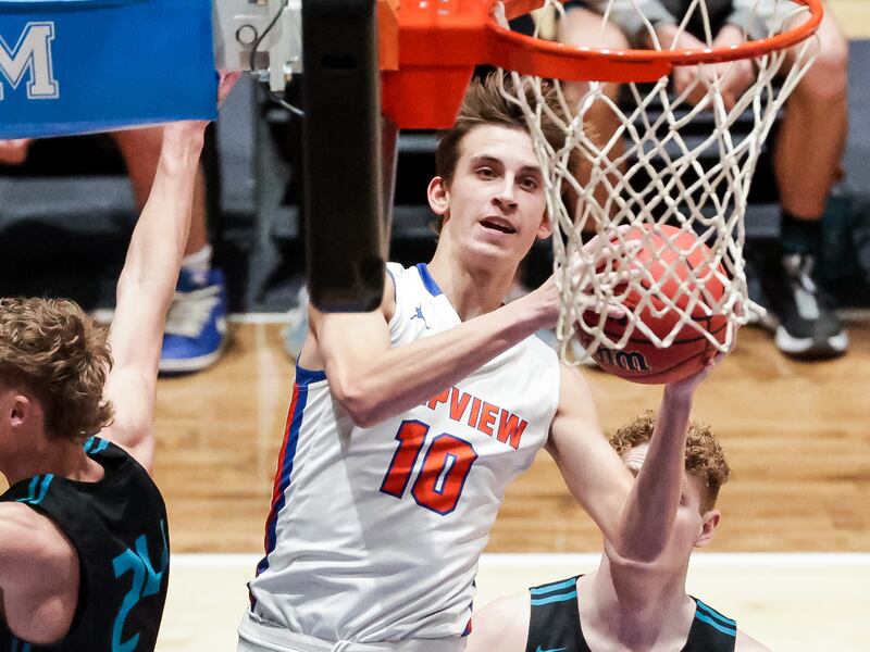 Jake Wahlin, shown playing for Timpview High School in 2021, has committed to join the Utah basketball program.
