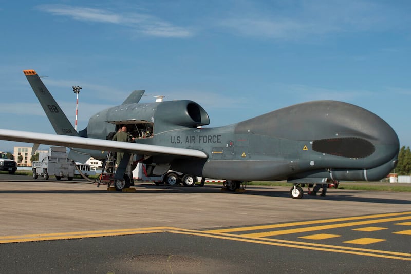 An RQ-4 Global Hawk at Naval Air Station Sigonella, Italy.