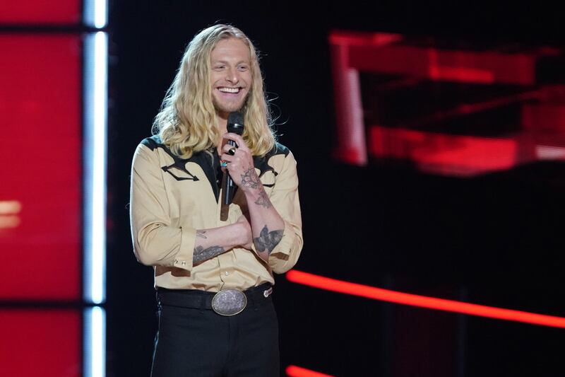 Jordan Matthew Young, a top five singer on “The Voice,” is pictured during the show’s Knockout round.