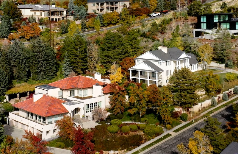 Homes in the Federal Heights neighborhood of Salt Lake City.