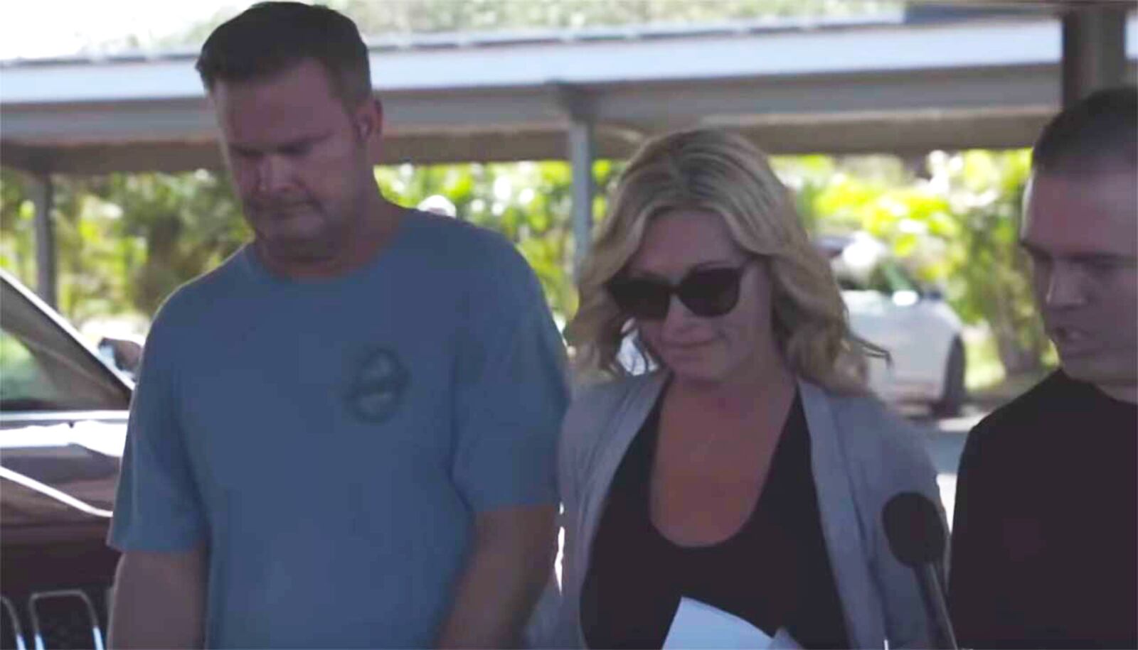 Chad and Lori Daybell are pictured after they were served with two search warrants on Sunday, Jan. 26, 2020.