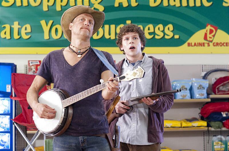 Woody Harrelson, left, and Jesse Eisenberg in a scene from the entertaining horror-comedy "Zombieland."