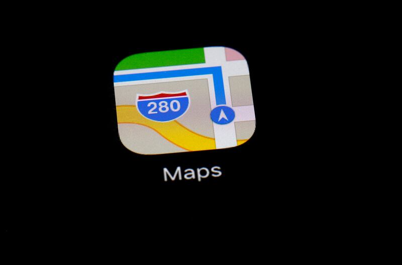 This 2018 photo shows the Apple Maps app on an iPad.