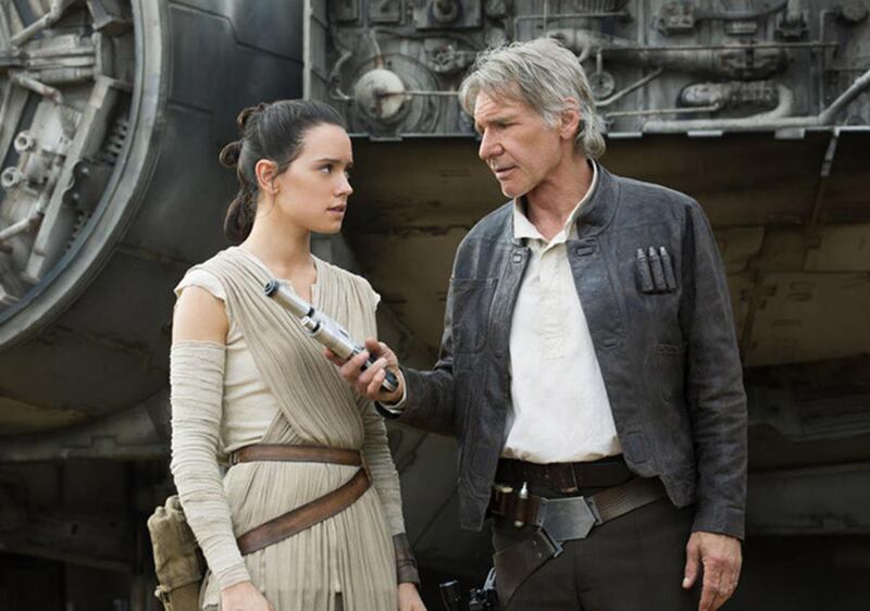 Daisy Ridley and Harrison Ford star in "Star Wars: The Force Awakens," now on Blu-ray and DVD.