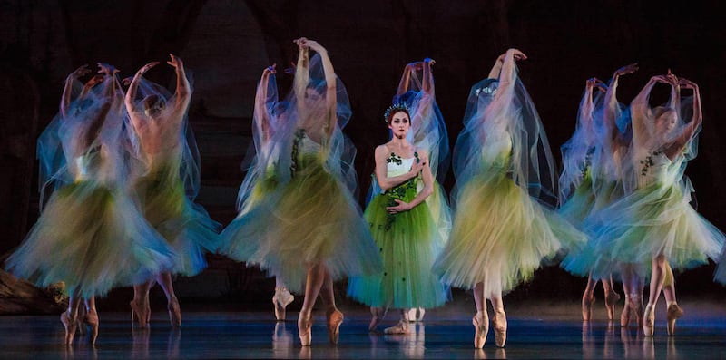 Prima ballerina Christiana Bennett, center, performs in Ballet West's "Giselle" in 2014. Bennett's final production before she retires will be "Innovations," which runs May 15-23 at the Rose Wagner Performing Arts Center.