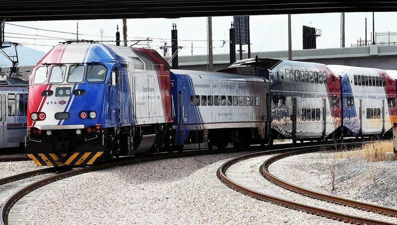 A FrontRunner train in Salt Lake City.