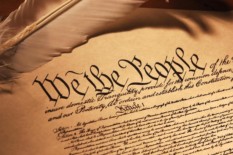 Close up of the Constitution of the United States of America.