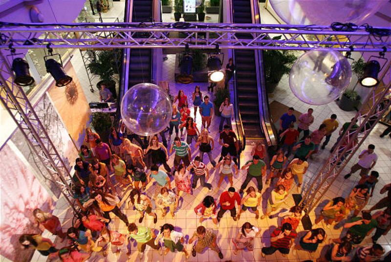 Dancers perform at Provo Towne Centre. MTV is filming a grown-up version of "High School Musical," called "The American Mall."