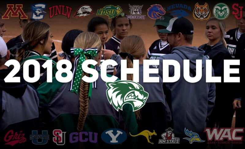 Head UVU softball coach TJ Hubbard (front right) talks to his team at BYU on April 26. Hubbard announced Utah Valley softball's 2018 schedule on Tuesday.
