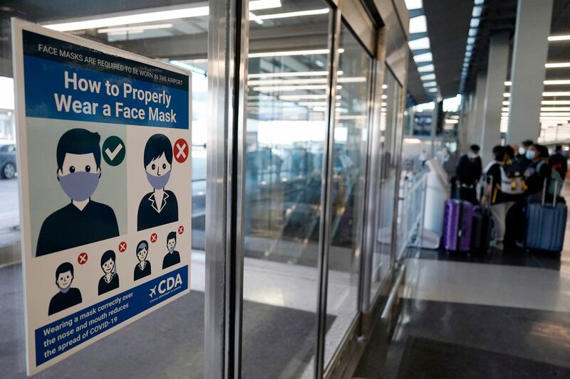 Face coverings are required at O’Hare airport in Chicago.