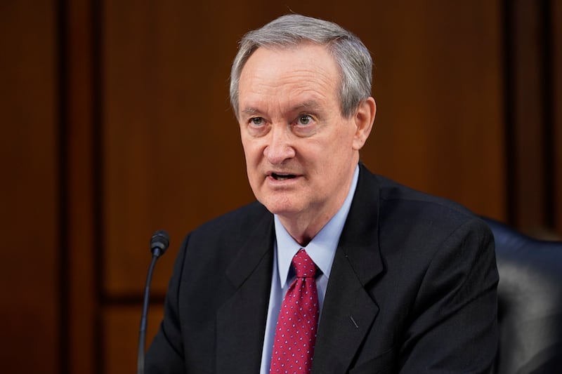 Sen. Mike Crapo, R-Idaho, questions Supreme Court nominee Amy Coney Barrett during the second day of her confirmation hearing before the Senate Judiciary Committee, Tuesday, Oct. 13, 2020, on Capitol Hill in Washington.
