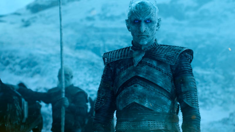 This image released by HBO shows a scene from "Game of Thrones." The show holds the series record for most awards in a year, a dozen, which it set in 2015 and matched the following year, and with a total of 38 Emmys stands as the most-honored program ever