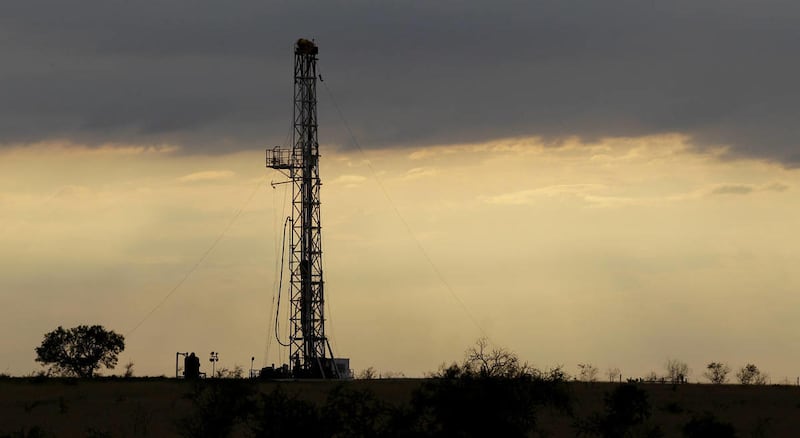 A drilling rig near Kennedy, Texas.