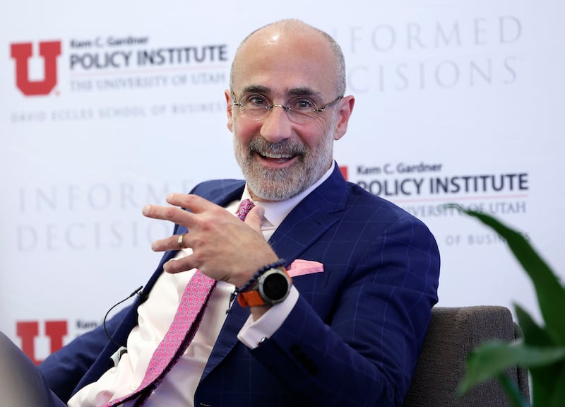 Arthur Brooks speaks at the Kem C. Gardner Policy Institute symposium.