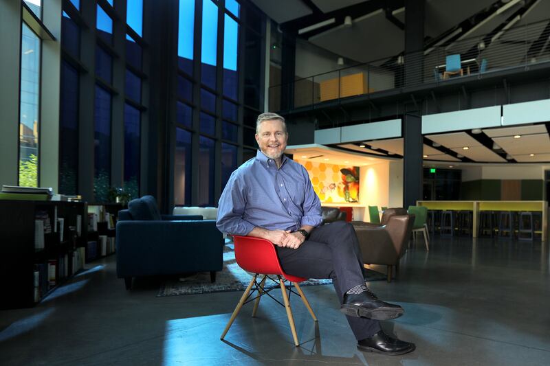 Overstock CEO Jonathan Johnson poses for a portrait at the Overstock headquarters in Midvale on Sept. 15, 2021.