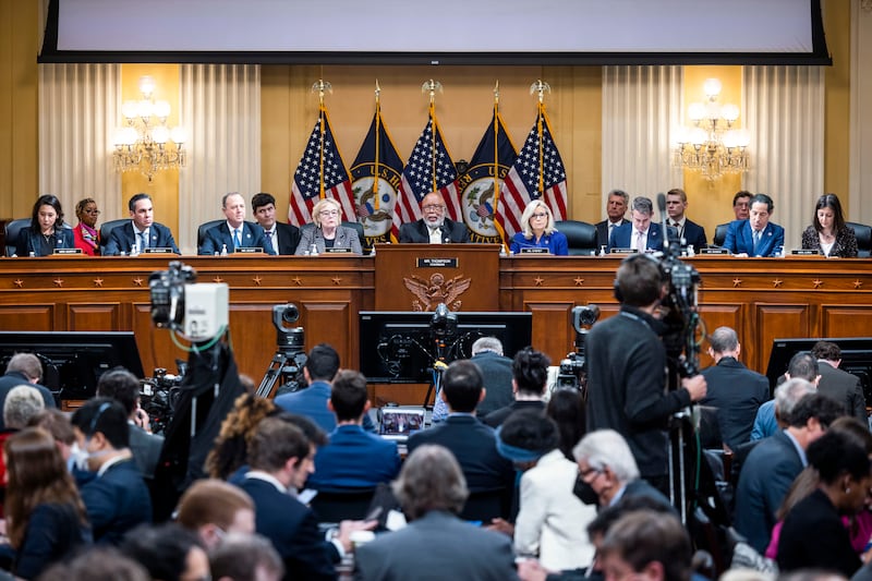 The House select committee investigating the Jan. 6 attack on the U.S. Capitol holds its final meeting on Capitol Hill in Washington, Monday, Dec. 19, 2022.
