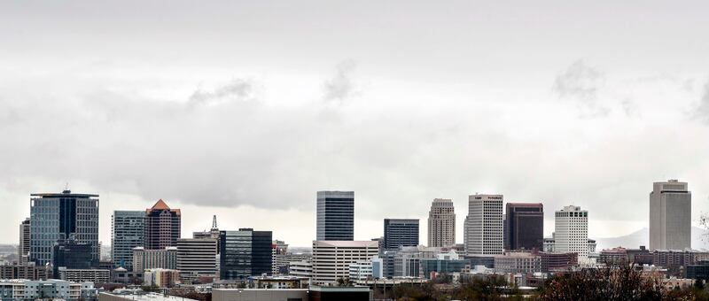 The Salt Lake City skyline in Salt Lake City on Tuesday, April 9, 2019.
