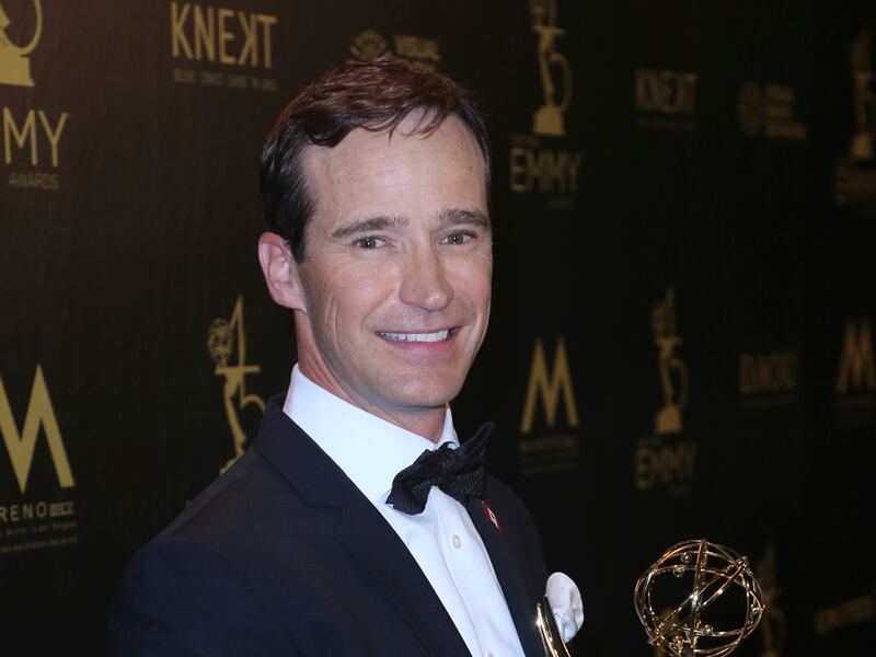 Mike Richards with the award for outstanding game show for “The Price is Right” at the 45th annual Daytime Emmy Awards in 2018.