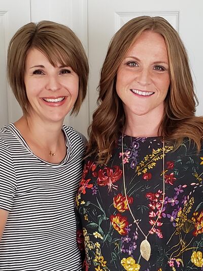Julie Burraston, left, and Cindy Cloninger originally connected by talking about their husbands' terminal illnesses.