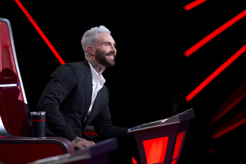 Adam Levine is pictured on "The Voice." Levine returned to the show as a coach for Season 27.