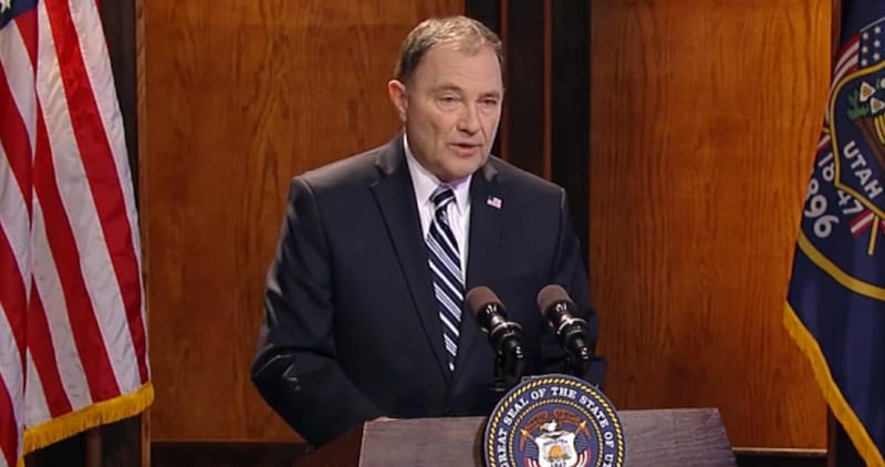 FILE - Utah Gov. Gary Herbert speaks at a monthly KUED, Ch. 7 press conference. Herbert announced Thursday that he will sign the controversial bill that would lower the legal blood-alcohol limit to .05 percent, stressing repeatedly it is an issue of publi