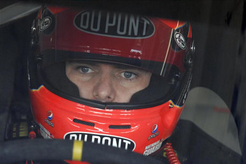 Jeff Gordon sits in his car before practice for Sunday's NASCAR Coca-Cola 600 race at Lowe's Motor Speedway.