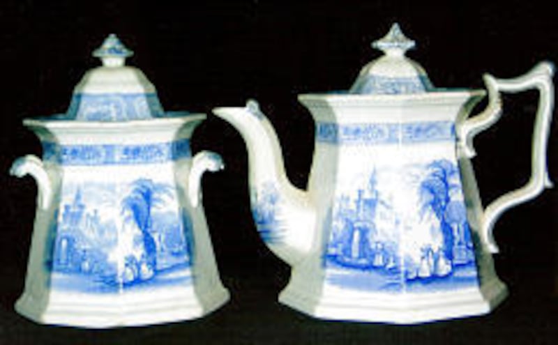 This "pearl stone" pottery English teapot and sugar dish are more than 150 years old \\\\— and valuable.