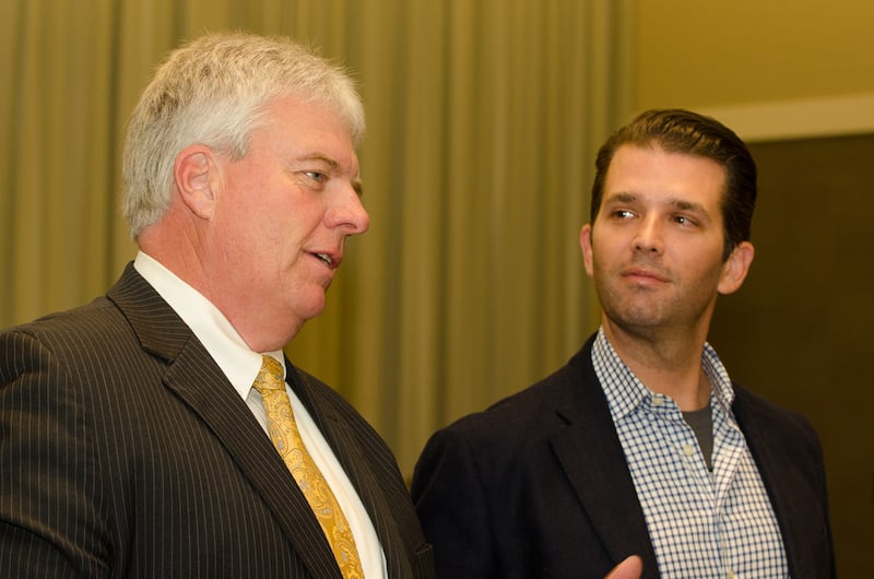 Don Peay, left, and Donald Trump Jr. in 2016