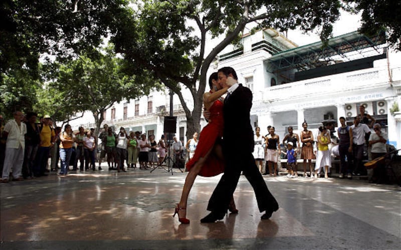 An Argentine tango couple performs during the first Tango Festival on the Prado Avenue in Havana, Cuba, Saturday. Salt Lake City's tango festival, UTango, took place earlier this month.