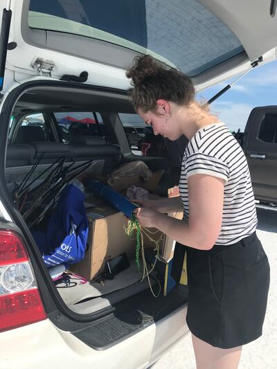 Alexa Lindberg, a 20-year-old mechanical engineering student at BYU, spent about 75 hours building her rocket, which had a successful certification launch during the Utah Rocket Club's 24th annual Hellfire event out on the Bonneville Salt Flats.