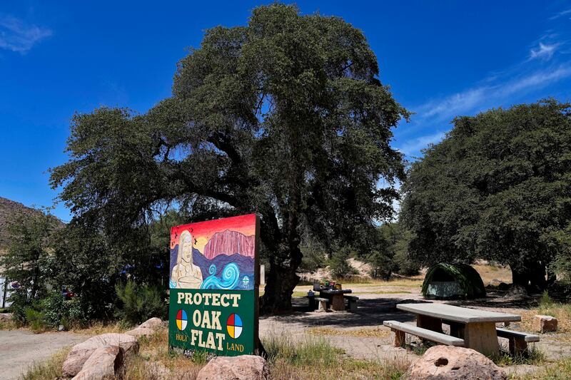 Campers utilize Oak Flat Campground in the Tonto National Forest on June 9, 2023, in Miami, Ariz.