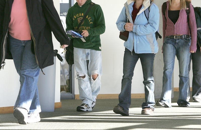 UVSC students walking to class. Some college students have a hard time adjusting to life away from home.