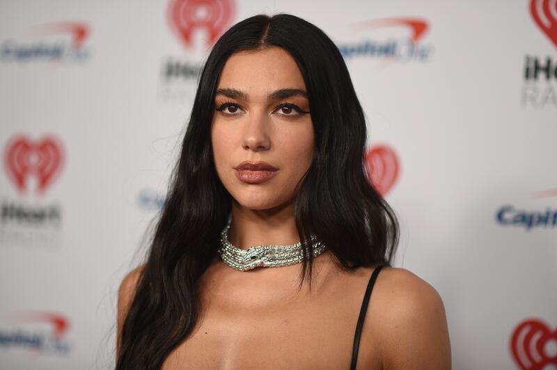 Dua Lipa arrives at iHeartRadio Jingle Ball.