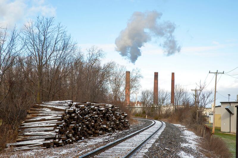 Smokestacks at the Greenidge Generation in New York.