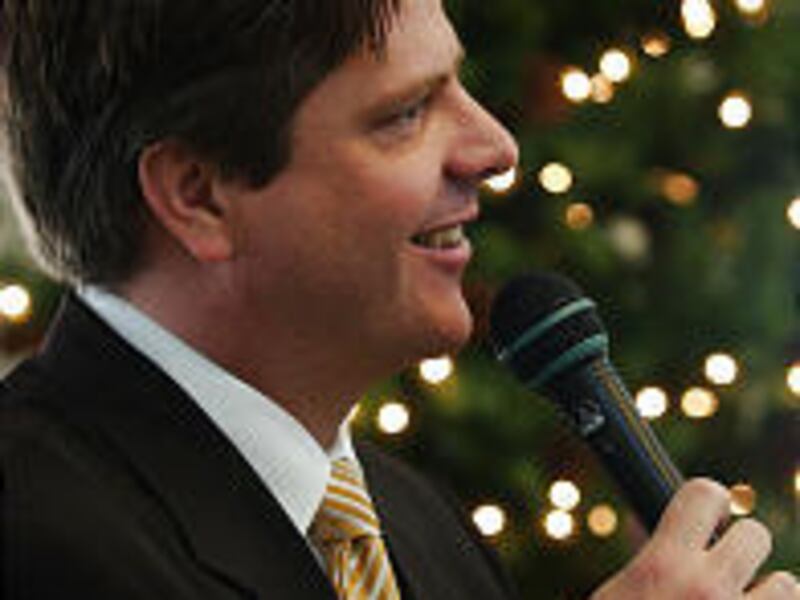 Author Richard Paul Evans speaks at the opening of Utah's fourth Christmas Box House for the use of abused and neglected children.