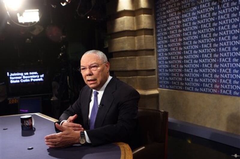 Former Secretary of State General Colin Powell appears on the CBS talk show “Face the Nation.”